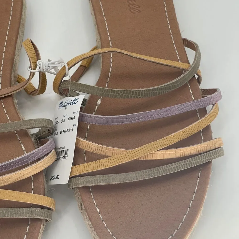 Madewell Sandal The Kathryn Espadrille‎ Slide in Leather Lilac Women Size 11 New